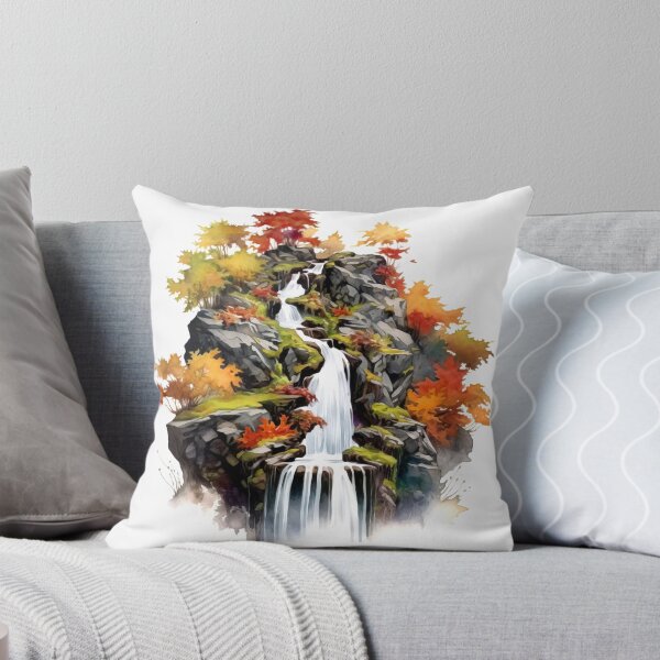 Item preview, Serene Waterfall Clipart, Cascading Beauty, Peaceful Flow, Tranquil Falls, Water's Harmony, Natural Serenity, Scenic Cascade designed and sold by CoolorPainting.