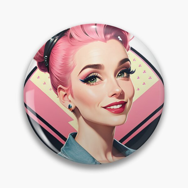 Item preview, Beautiful Rockabilly Babe with Flowers designed and sold by gobblegum.