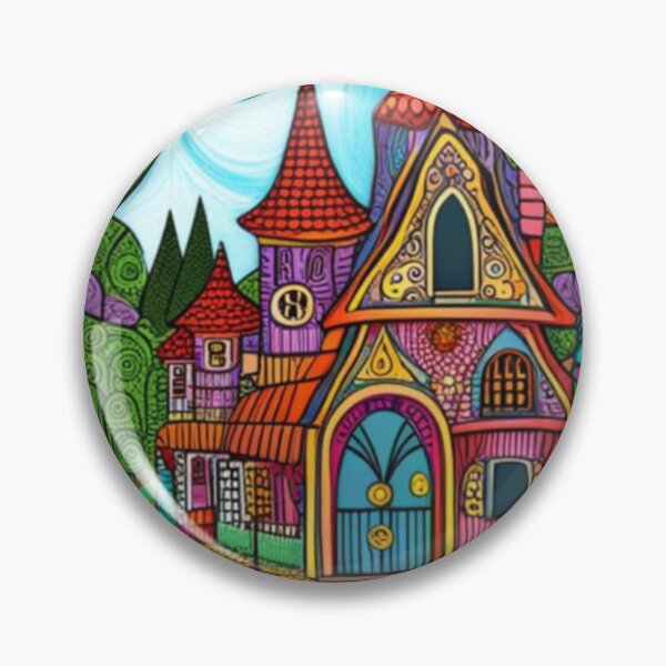 Item preview, Vibrant Magical Fairytale Village designed and sold by EpicFoxArt.