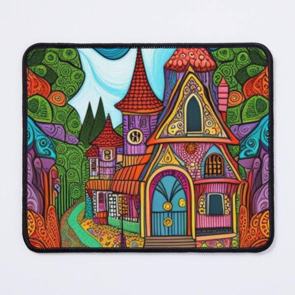 Item preview, Vibrant Magical Fairytale Village designed and sold by EpicFoxArt.
