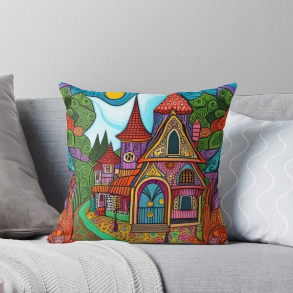 Item preview, Vibrant Magical Fairytale Village designed and sold by EpicFoxArt.