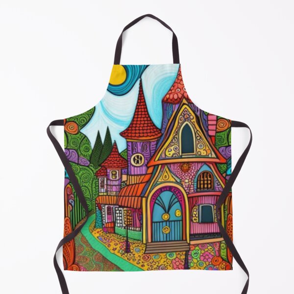 Item preview, Vibrant Magical Fairytale Village designed and sold by EpicFoxArt.