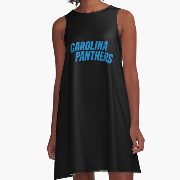 Carolina Panthers Women's Casual Dress V-neck Short Sleeve Skirts Loose  Sundress