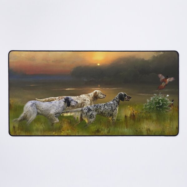 Vista previa del artículo con la obra «Caza de faisanes con setters ingleses», diseñado y vendido por TammyHunterArt.