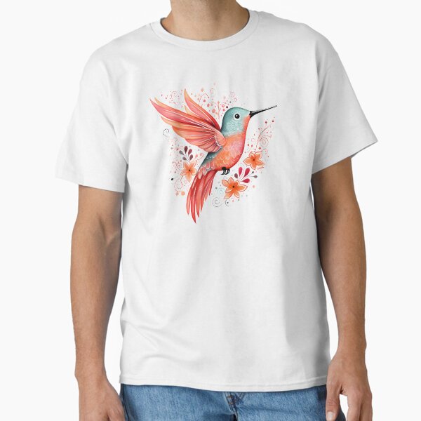 Item preview, Hand-drawn Swirling Flower Design and Colorful Hummingbird Beauty designed and sold by Tabble-Dabble.