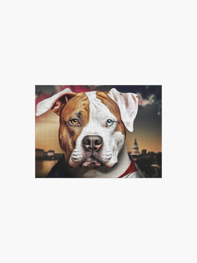 Pitbull portrait Jigsaw Puzzle for Sale by Witty-Kids