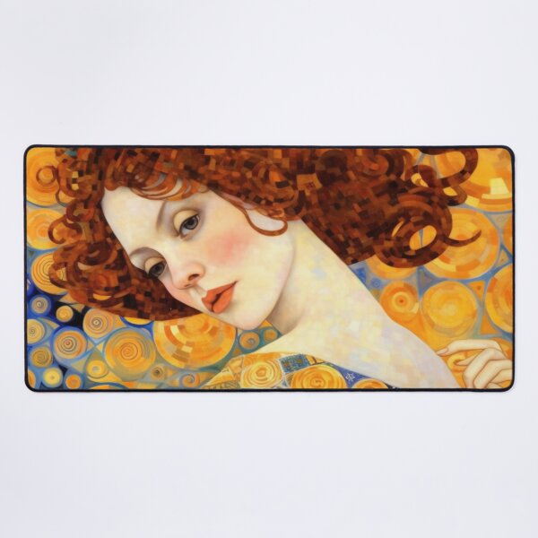 Item preview, Female Portrait Inspired by Gustav Klimt, Ukiyo-E, and Van Gogh Art designed and sold by BrandonArtWorld.
