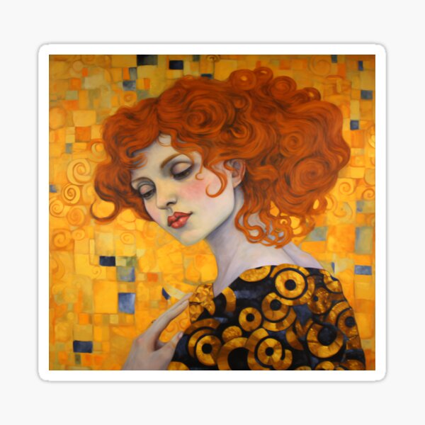 Aperçu de l'œuvre Portrait de femme inspiré de Gustav Klimt, de l'Ukiyo-E et de l'art de Van Gogh créée et vendue par BrandonArtWorld.