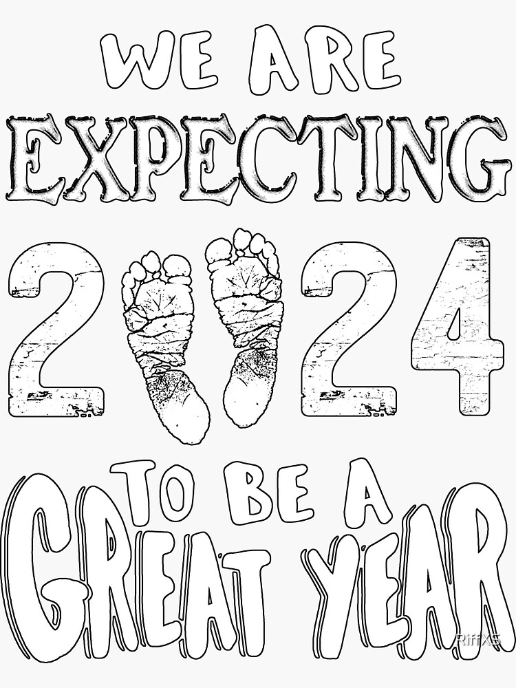 Pregnancy Reveal Baby Announcement New Year 2024 Sticker For Sale By   Bg,f8f8f8 Flat,750x,075,f Pad,750x1000,f8f8f8 