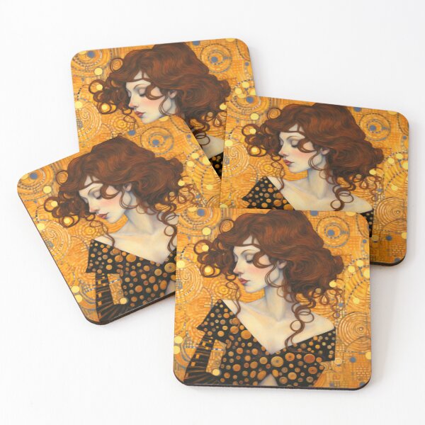 Item preview, Female Portrait Inspired by Gustav Klimt, Ukiyo-E, and Van Gogh Art  designed and sold by BrandonArtWorld.