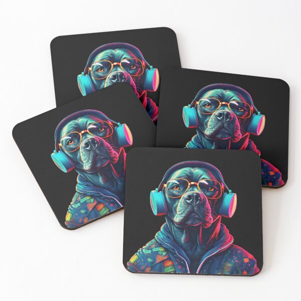 Item preview, DJ Dog Wearing Headphones Logo | Dog Wearing Sunglasses designed and sold by CoolHippoQuotes.