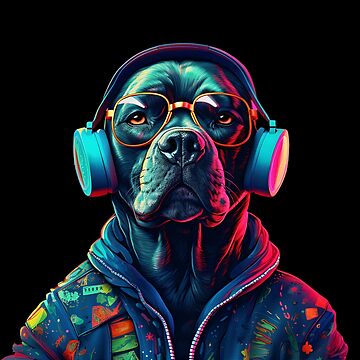 Dog Wearing Headphones, Dog Wearing Sunglasses, Puppy Wearing Headphones  Poster for Sale by CoolHippoQuotes