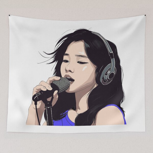 Item preview, Vector Art Asian Girl Singing designed and sold by PCGDrawing.