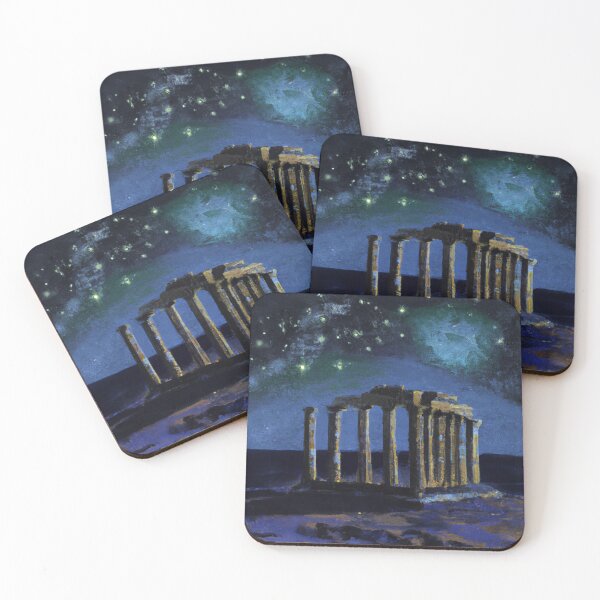 Item preview, Temple of Poseidon Ancient Greece Oil Painting designed and sold by soulfulprintss8.