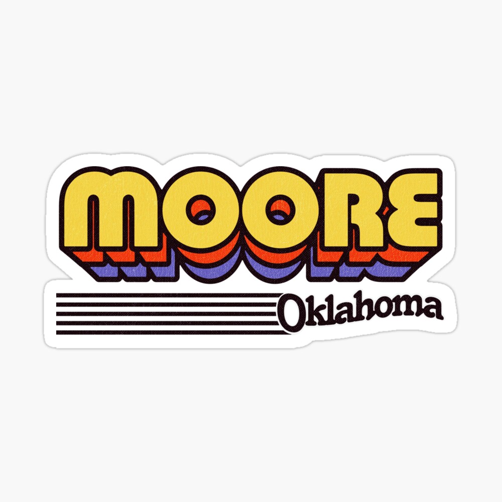 Moore, Oklahoma | Retro Stripes Sticker