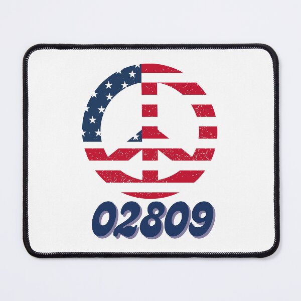 Item preview, Red White and Blue Retro Peace Sign 02809 zip code Bristol, RI designed and sold by DigitalLuckyCat.