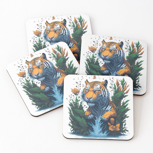 Item preview, Wild Tiger in the Water with Nature designed and sold by AngelOrjuela.