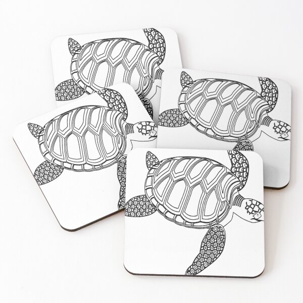 Item preview, sad black and white turtle swimming alone designed and sold by BrunoLong79.