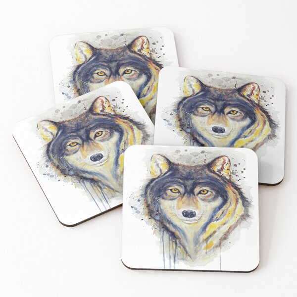 Item preview, three color wolf head oil painting designed and sold by BrunoLong79.