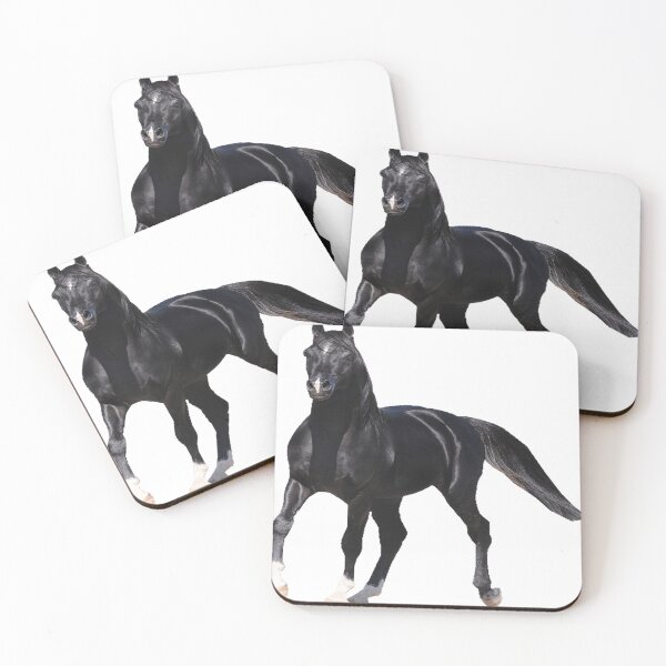 Item preview, black horse with white legs scared running designed and sold by BrunoLong79.