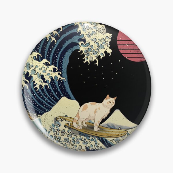 Item preview, Turkish Van Cat Kanagawa Japanese Surfing Wave designed and sold by rafaeltto.