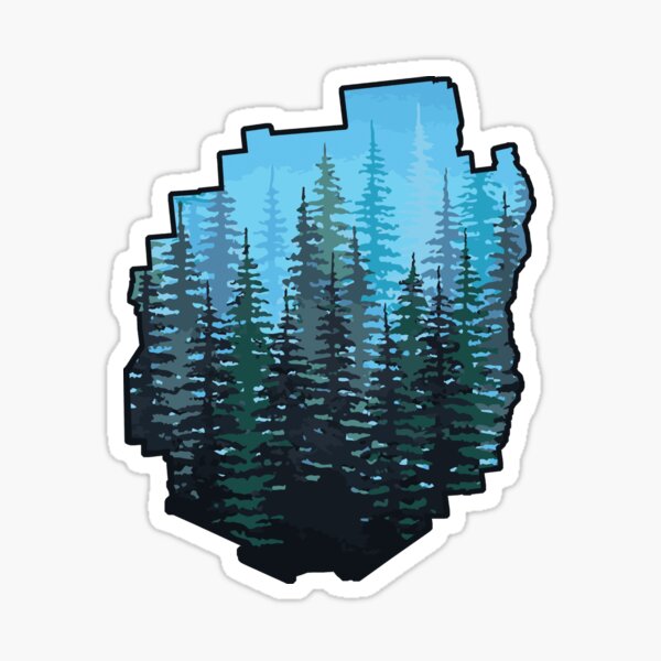 Adirondack Park Pine Tree Forest Fade Sticker
