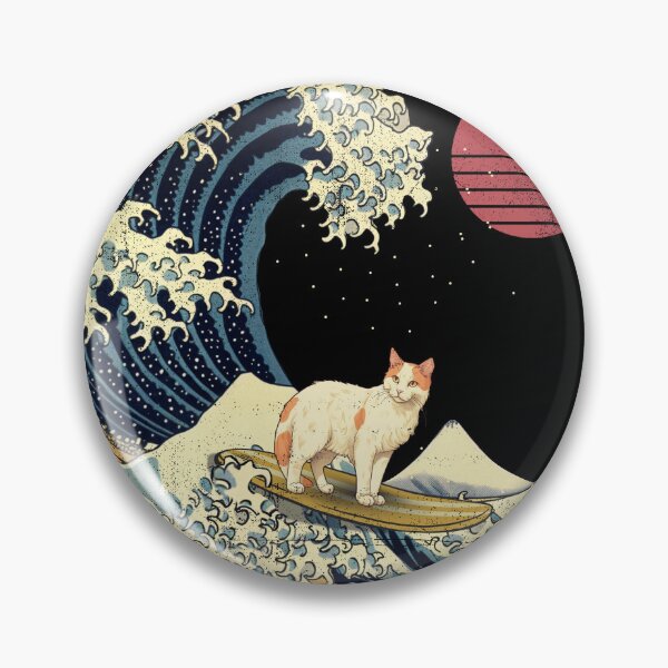 Item preview, Turkish Van Cat Kanagawa Japanese Surfing Wave designed and sold by rafaeltto.