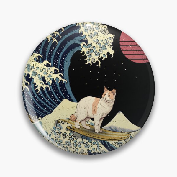 Item preview, Turkish Van Cat Kanagawa Japanese Surfing Wave designed and sold by rafaeltto.