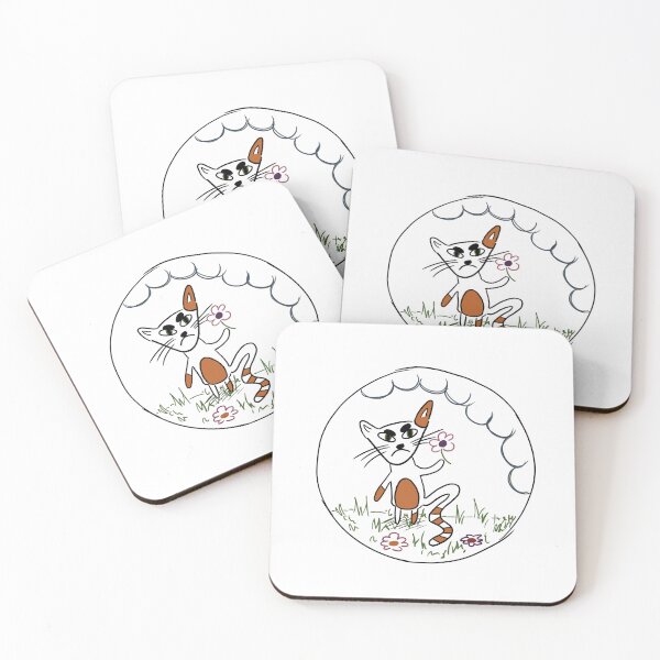 Item preview, Angry Cat in Flower Field designed and sold by SirenVale.
