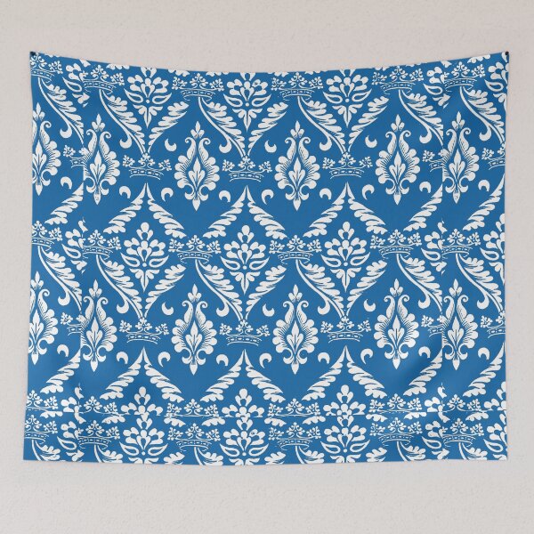 Item preview, Delft Blue and White Crowns Pattern designed and sold by Greenbaby.