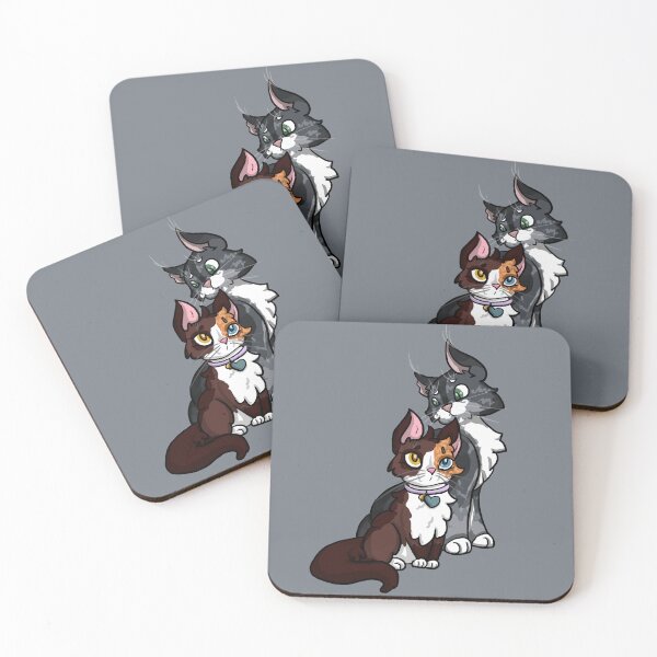 Item preview, Cute Kitty cats sitting together (Grey) designed and sold by BerryShyKittens.
