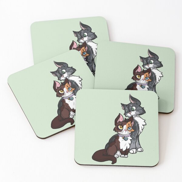 Item preview, Cute Kitty cats sitting together (Green) designed and sold by BerryShyKittens.