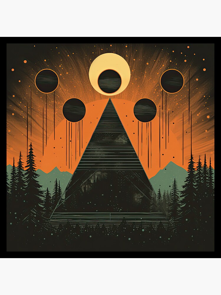 Thumbnail 3 of 3, Sticker, High Strangeness – Pyramids 2 designed and sold by LynneMitchell.