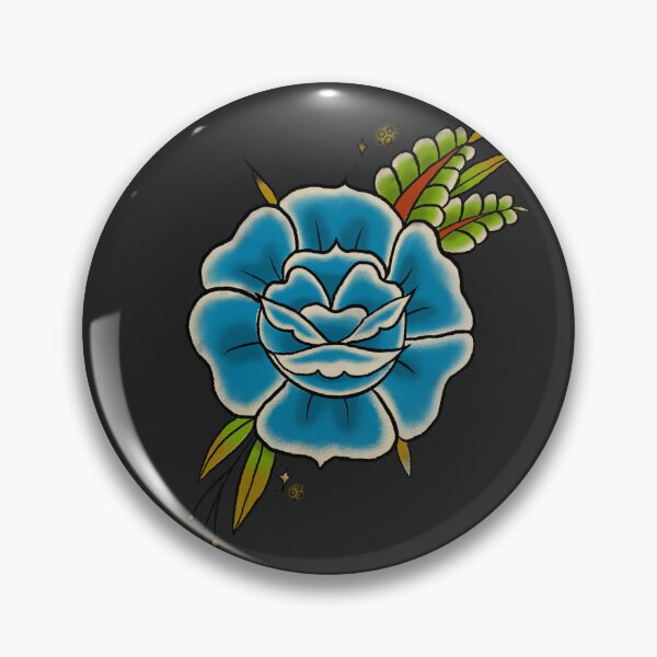 Item preview, Blue Traditional Tattoo Rose designed and sold by bbridanielle.