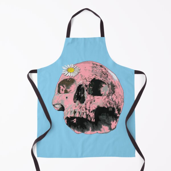 Item preview, Pink skull with daisy (side view) designed and sold by Whimsy Trail Co.