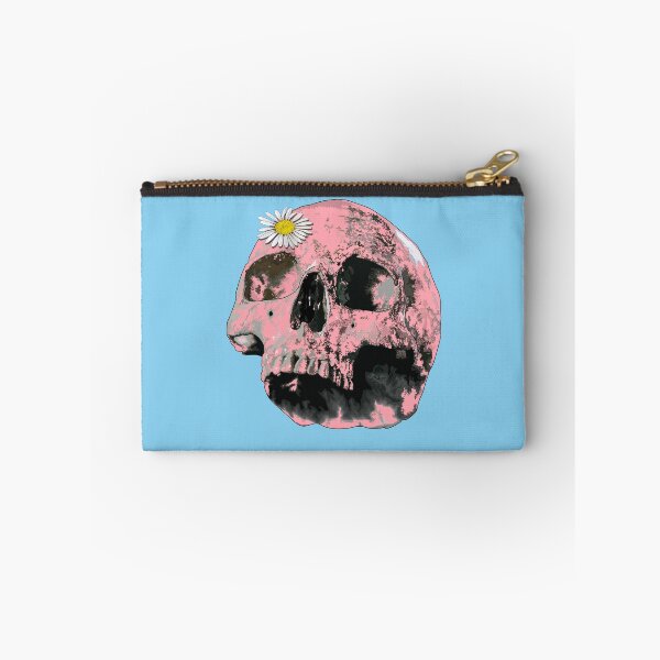 Item preview, Pink skull with daisy (side view) designed and sold by m-yoga-store.