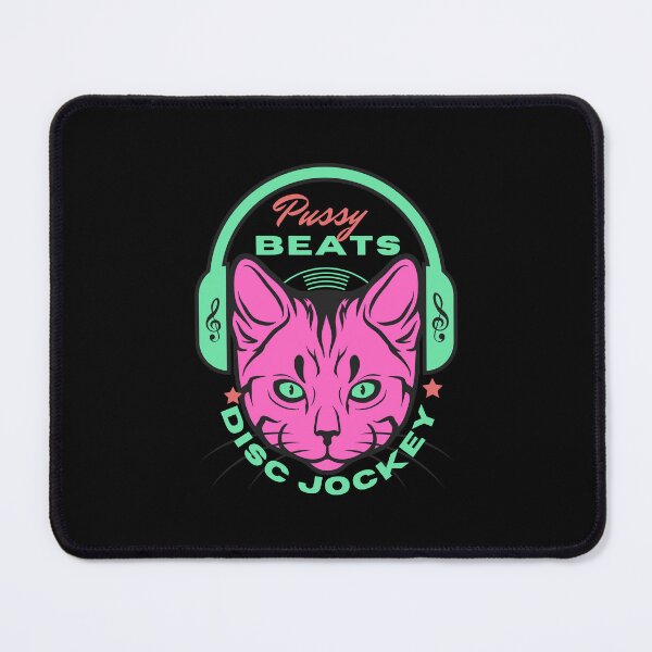 Item preview, Pussy Beats Funny Cat Disc Jockey DJ  designed and sold by mkzmerch.