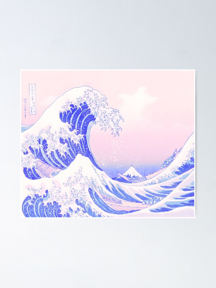 Pastel Aesthetic Japanese Great Wave Soft Grunge Pink T-Shirt Pastel Aesthetic Japanese Great Wave Soft Grunge Pink T-Shirt