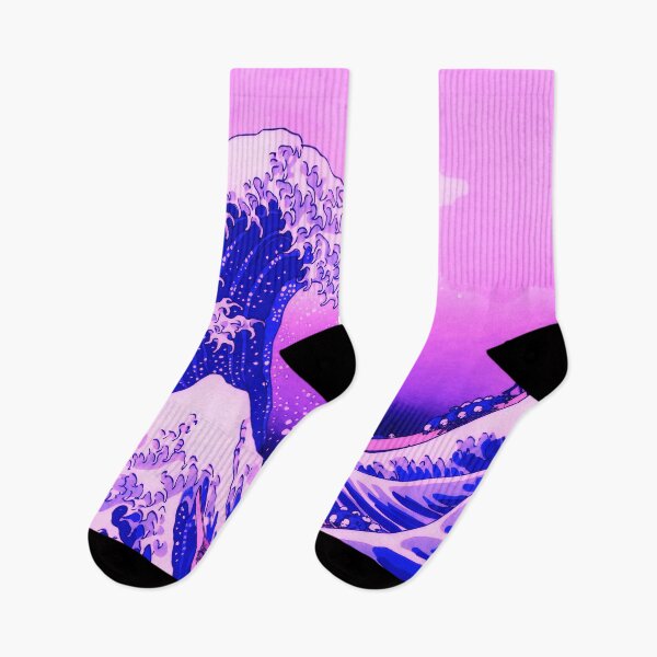 Item preview, Great Wave Vaporwave Aesthetic Pink Kanagawa Japanese designed and sold by Neon Purple Noodle Bar.