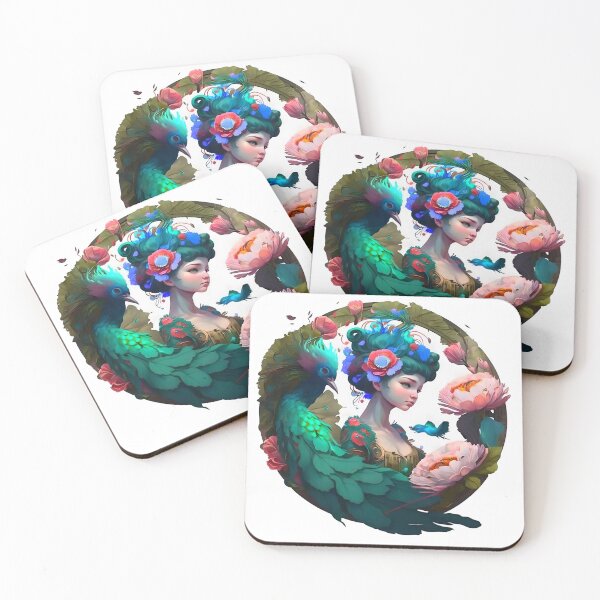 Item preview, Woman riding eagle flying at full moon artwork designed and sold by mangature Lady.