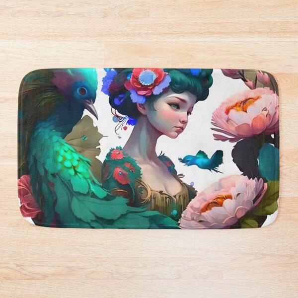 Item preview, Woman riding eagle flying at full moon artwork  designed and sold by mangature  Lady.