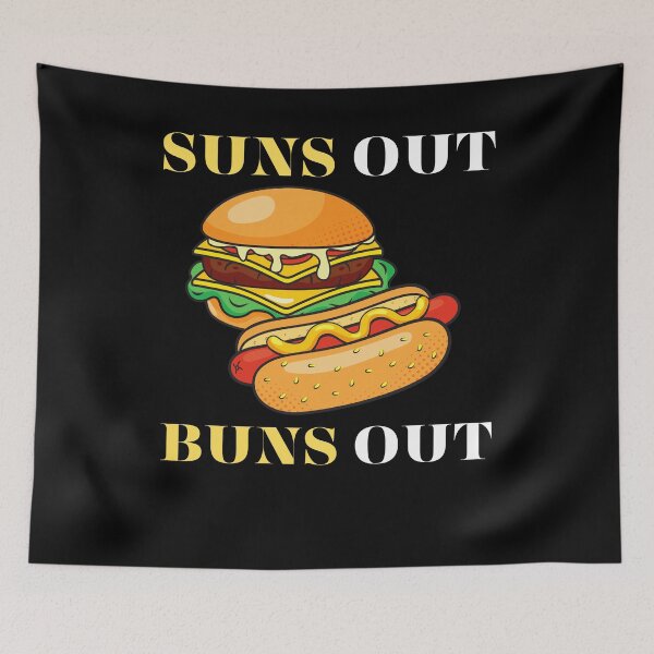 Item preview, Funny Suns Out Buns Out Summer Hamburger Hotdog Picnic designed and sold by MagicSD Designs.