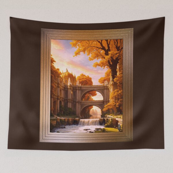 Item preview, The Park At The Satians Falls Museum Beautiful Fantasy AI Concept Art by Xzendor7 designed and sold by Xzendor7 Digital Art Creations.