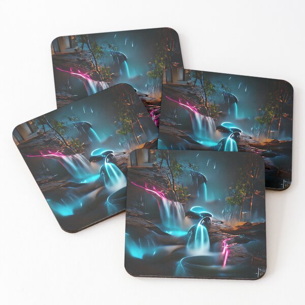 Item preview, Bioluminescent Waterfalls 2 Digital Art Design designed and sold by MuyPH.