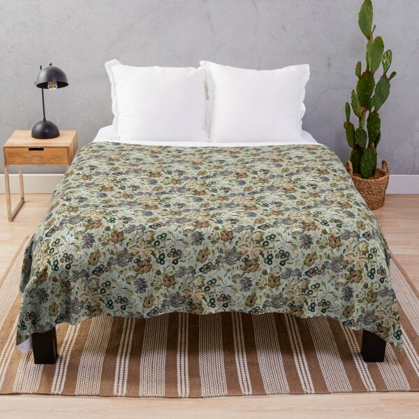 Artikelvorschau, Retro-Blumenmuster – Grau und Braun entworfen und verkauft von Sarah Thorpe Designs .