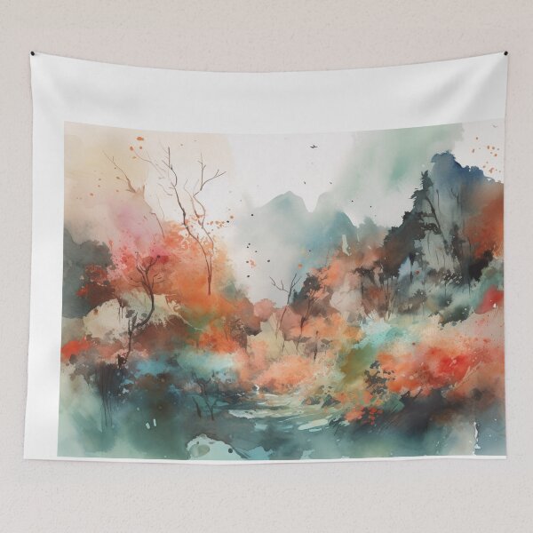 Item preview, Coral Mountainscape Canvas Print designed and sold by artbybodhi.