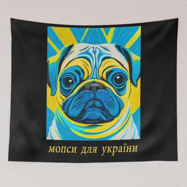 Item preview, Pugs for Ukraine in Ukrainian 2 designed and sold by RedBluffTraders.