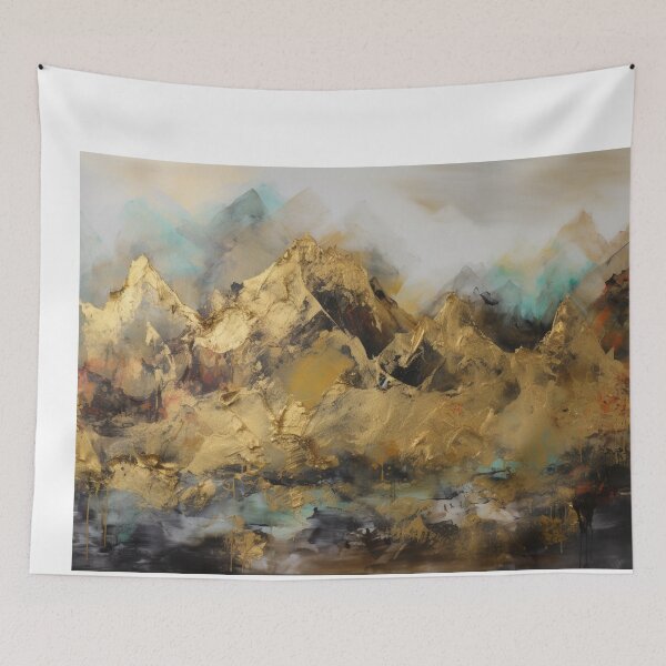 Item preview, Gold Mountainscape Canvas Print designed and sold by artbybodhi.