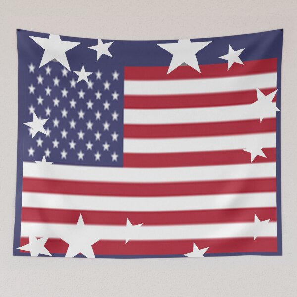 Item preview, BLUE AMERCANA WHITE STARS JULY 4TH FLAG ART designed and sold by sharlesart.