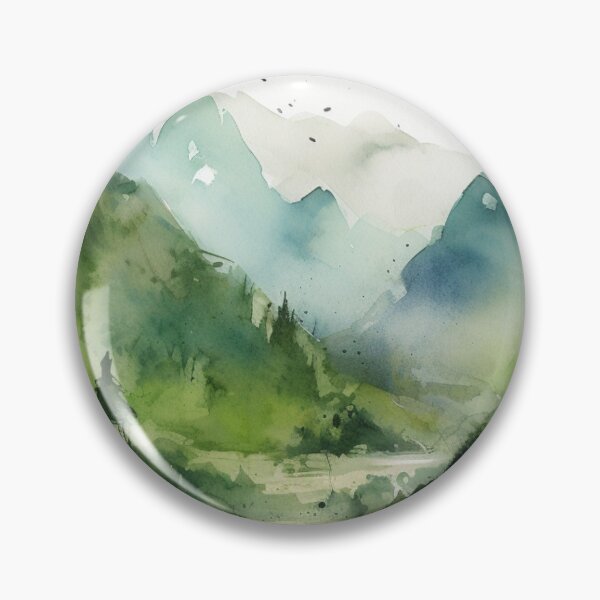 Item preview, Green Mountainscape Canvas Print designed and sold by artbybodhi.